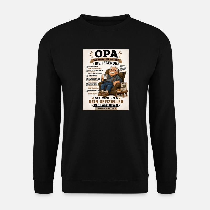 Opa Legende Der Mythos Shirt - Unisex Pullover - Schwarz