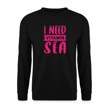 I need a lot Vitamin Sea - Unisex Pullover - Schwarz - Vorne - Alina (178cm) & Michal (187cm)