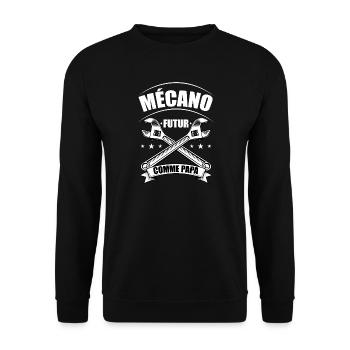 Futur mécano comme papa, Cadeau futur mécano - Sweat-shirt Unisexe - noir - Devant - Alina (178cm) & Michal (187cm)