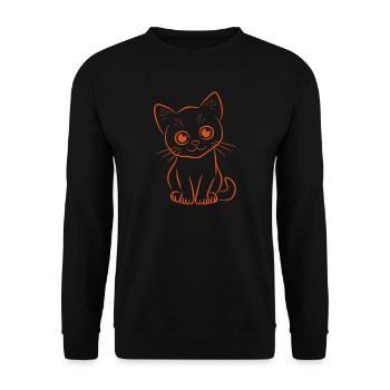 Kitten in orange - Unisex Sweatshirt - black - Front - Alina (178cm) & Michal (187cm)