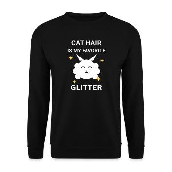 T-shirt Nuage mouton en poil de chat Pailleté - Sweat-shirt Unisexe - noir - Devant - Alina (178cm) & Michal (187cm)