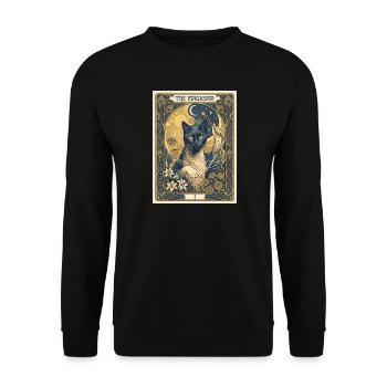 Cat, le magicien - Sweat-shirt Unisexe - noir - Devant - Alina (178cm) & Michal (187cm)