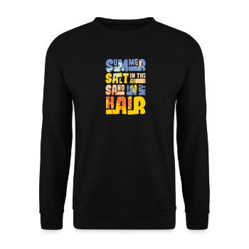 Summer salt in the air - Unisex Pullover - Schwarz - Vorne - Alina (178cm) & Michal (187cm)