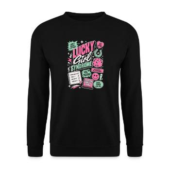 Conception de motivation du syndrome de la fille chanceuse - Sweat-shirt Unisexe - noir - Devant - Alina (178cm) & Michal (187cm)