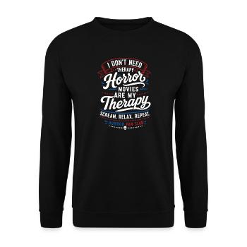 Horror Therapy Movie Night Design - Unisex Sweatshirt - black - Front - Alina (178cm) & Michal (187cm)