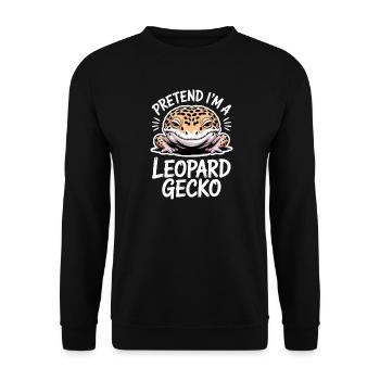 Leopard Gecko Sayings Funny Leopard Gecko Gift - Unisex Sweatshirt - black - Front - Alina (178cm) & Michal (187cm)