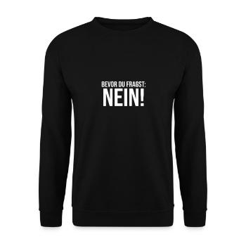 Bevor du fragst Nein - Unisex Pullover - Schwarz - Vorne - Alina (178cm) & Michal (187cm)