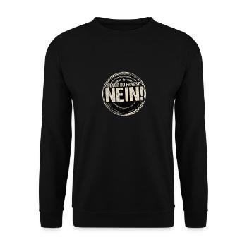 Bevor du fragst Nein Grunge style - Unisex Pullover - Schwarz - Vorne - Alina (178cm) & Michal (187cm)