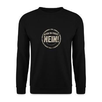 Bevor du fragst Nein Grunge style - Unisex Pullover - Schwarz - Vorne - Alina (178cm) & Michal (187cm)