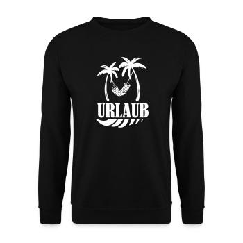 Palmenurlaub Hängematte Design - Unisex Pullover - Schwarz - Vorne - Alina (178cm) & Michal (187cm)