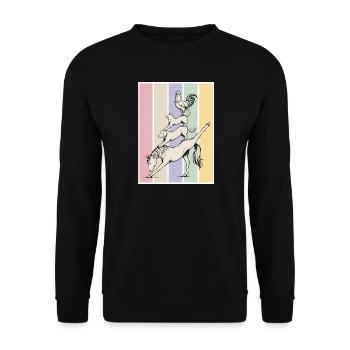Yoga Animal Stack - Unisex Sweatshirt - black - Front - Alina (178cm) & Michal (187cm)