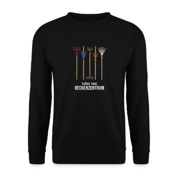 Leiter vom Rechenzentrum witzige Büro Sprüche - Unisex Pullover - Schwarz - Vorne - Alina (178cm) & Michal (187cm)