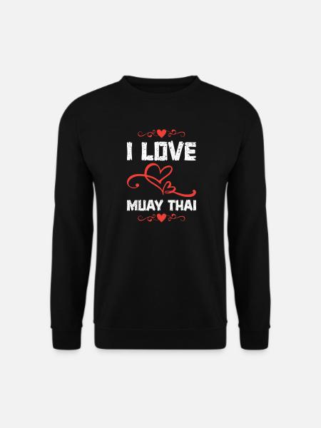 Ich liebe Muay Thai Herzdesign - Unisex Pullover - Schwarz