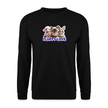 Fluffy Liebe Trio - Unisex Pullover - Schwarz - Vorne - Alina (178cm) & Michal (187cm)