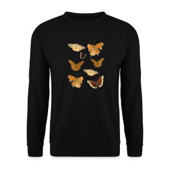 Insekten Schmetterlinge - Unisex Pullover - Schwarz - Vorne - Alina (178cm) & Michal (187cm)