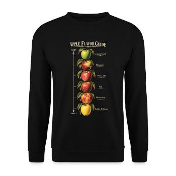 Apfelgeschmacksführer Süße Apfelsorten Vintage - Unisex Pullover - Schwarz - Vorne - Alina (178cm) & Michal (187cm)