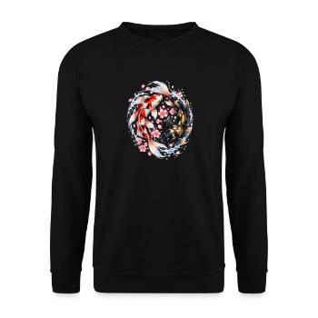 Koi-fische Japanische Koi-fische Koi-karpfen - Unisex Pullover - Schwarz - Vorne - Alina (178cm) & Michal (187cm)