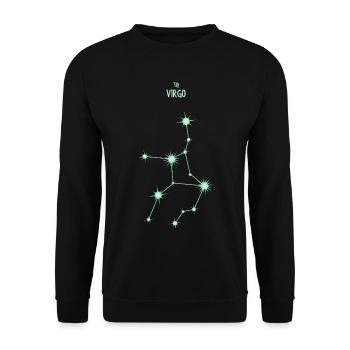 Jungfrau Sternzeichen Sternbild Pastellgrün - Unisex Pullover - Schwarz - Vorne - Alina (178cm) & Michal (187cm)