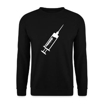 Spritze Arzt Ärztin Krankenpfleger Geschenk  - Unisex Pullover - Schwarz - Vorne - Alina (178cm) & Michal (187cm)