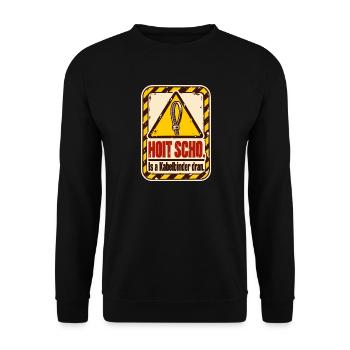 Hoit scho Kabelbinder - Unisex Pullover - Schwarz - Vorne - Alina (178cm) & Michal (187cm)
