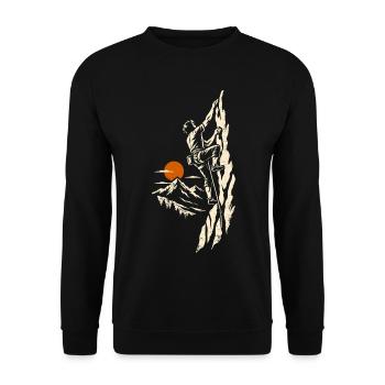 Klippenklettern – Klettern und Bergsteigen - Unisex Pullover - Schwarz - Vorne - Alina (178cm) & Michal (187cm)