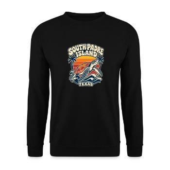 Texas South Padre Island Schildkröte Sunset - Unisex Pullover - Schwarz - Vorne - Alina (178cm) & Michal (187cm)
