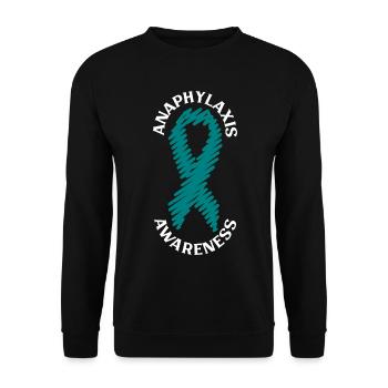 Anaphylaxie Aufklärung - Türkises Band - Unisex Pullover - Schwarz - Vorne - Alina (178cm) & Michal (187cm)