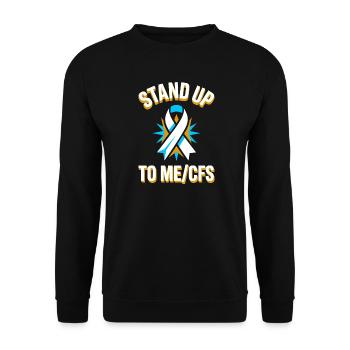 Stand Up To ME/CFS Schleife - Unisex Pullover - Schwarz - Vorne - Alina (178cm) & Michal (187cm)