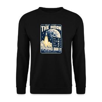 Next_Stop_The_Moon - Unisex Pullover - Schwarz - Vorne - Alina (178cm) & Michal (187cm)