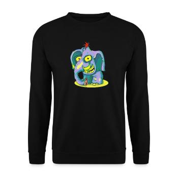 Colorful Elephant - Unisex Sweatshirt - black - Front - Alina (178cm) & Michal (187cm)