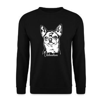 CHIHUAHUA Chien Portrait Chiens Wilsigns - Sweat-shirt Unisexe - noir - Devant - Alina (178cm) & Michal (187cm)