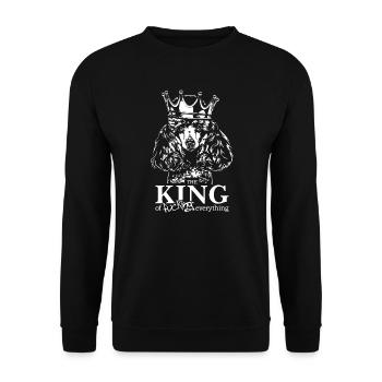 Zwergpudel King of everything Spruch Hunde Hund - Unisex Pullover - Schwarz - Vorne - Alina (178cm) & Michal (187cm)