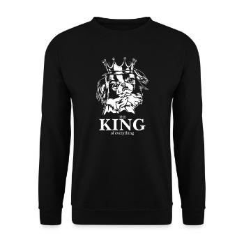 Japan Chin King of everything Spruch Hund Wilsigns - Unisex Pullover - Schwarz - Vorne - Alina (178cm) & Michal (187cm)