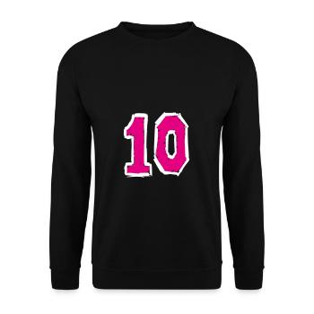 Zahl 10 Skizze - Unisex Pullover - Schwarz - Vorne - Alina (178cm) & Michal (187cm)