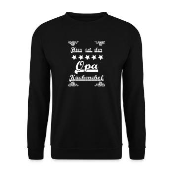 Opa ist Küchenchef - Unisex Pullover - Schwarz - Vorne - Alina (178cm) & Michal (187cm)