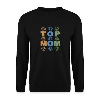 TOP-MAMA-TOP-MOM - Unisex Pullover - Schwarz - Vorne - Alina (178cm) & Michal (187cm)