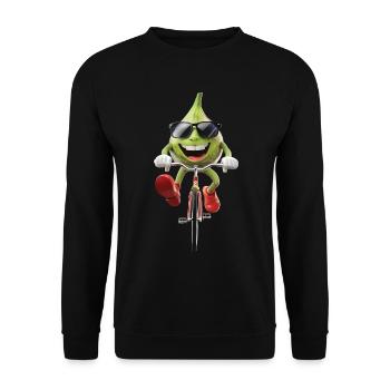 Abb. Radfahren auf dem Fahrrad Geschenk - Unisex Pullover - Schwarz - Vorne - Alina (178cm) & Michal (187cm)