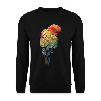 Perroquet - Sweat-shirt Unisexe - noir - Devant - Alina (178cm) & Michal (187cm)