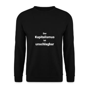 Kapitalismus Wirtschaft Geld - Unisex Pullover - Schwarz - Vorne - Alina (178cm) & Michal (187cm)