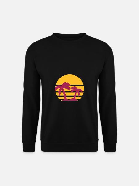 Palm trees sunset summer - Unisex Sweatshirt - black