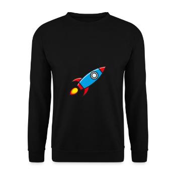 Dessin animé de vaisseau spatial de fusée - Sweat-shirt Unisexe - noir - Devant - Alina (178cm) & Michal (187cm)