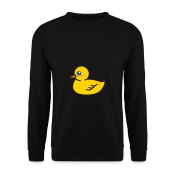 Ente Süß Cartoon - Unisex Pullover - Schwarz - Vorne - Alina (178cm) & Michal (187cm)