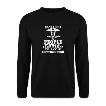 Diabétiques - Sweat-shirt Unisexe - noir - Devant - Alina (178cm) & Michal (187cm)