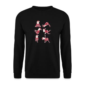 Père Noël dans les Poses de Yoga T-shirt - Sweat-shirt Unisexe - noir - Devant - Alina (178cm) & Michal (187cm)