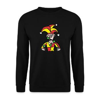 clown harlekin hofnarr kasper komiker narr witzbol - Unisex Pullover - Schwarz - Vorne - Alina (178cm) & Michal (187cm)