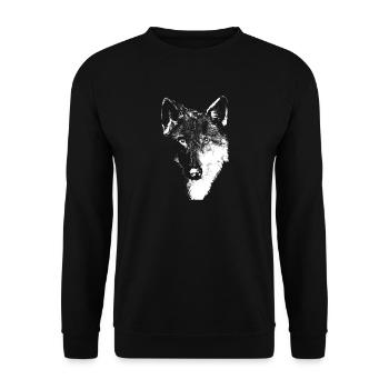 Weißer Wolf - Unisex Pullover - Schwarz - Vorne - Alina (178cm) & Michal (187cm)