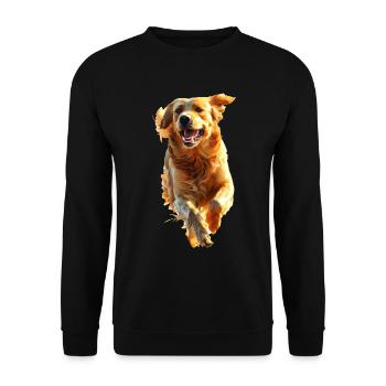 Golden Retriever - Unisex Pullover - Schwarz - Vorne - Alina (178cm) & Michal (187cm)