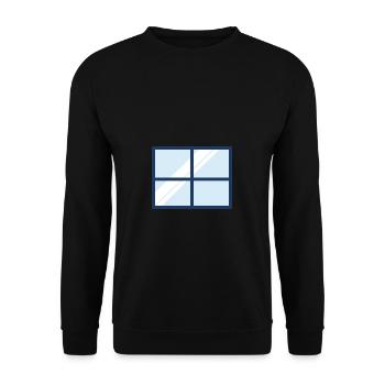 Fenster Haus Wohnung - Unisex Pullover - Schwarz - Vorne - Alina (178cm) & Michal (187cm)