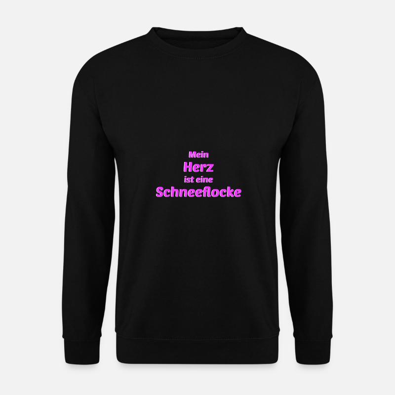 Herz Schneeflocke Winter Romantisch - Unisex Pullover - Schwarz
