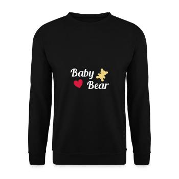 ★ Designfarben änderbar ★ Baby bear (Bär, Herz) - Unisex Pullover - Schwarz - Vorne - Alina (178cm) & Michal (187cm)
